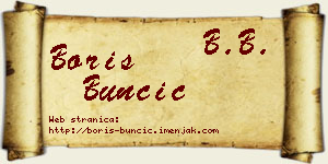 Boris Bunčić vizit kartica